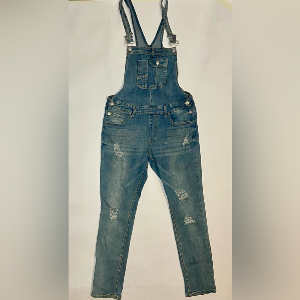 Almost Famous Blue Denim Overalls